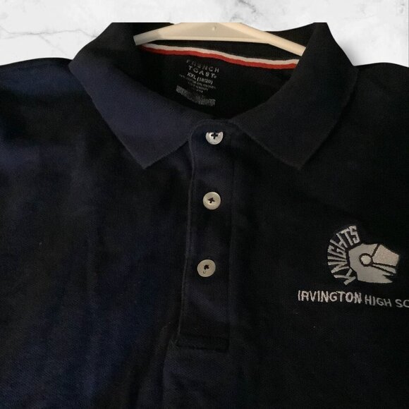 French Toast Girls Navy Polo Shirt XXL 18/20 Irvington High School Knights Logo - Picture 9 of 9